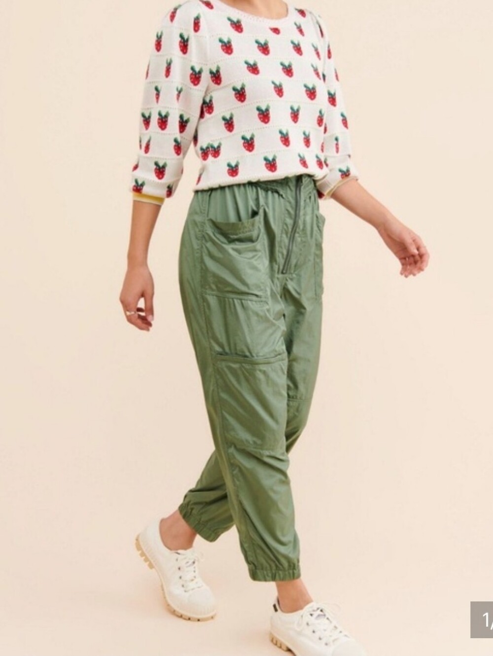 Free People Tell Me About It Joggers Olive Ash Green Medium